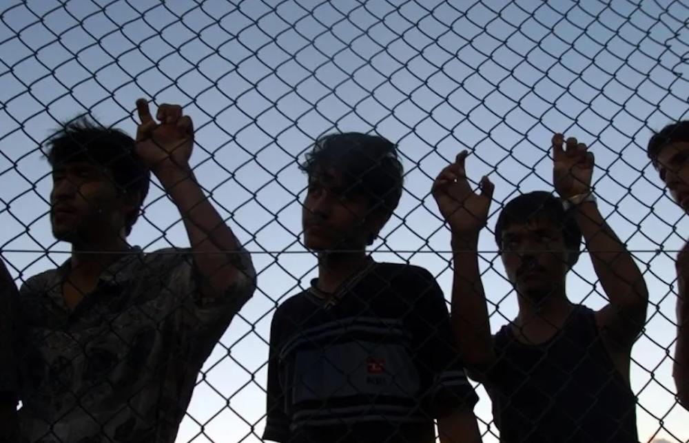 Asylum seekers at a detention centre in Nauru